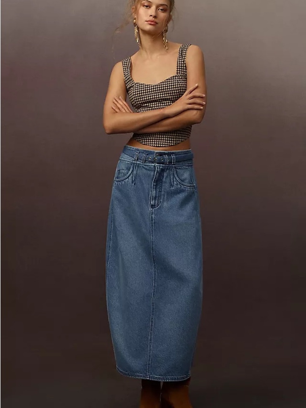 Anthropologie Pilcro denim barrel skirt in light blue